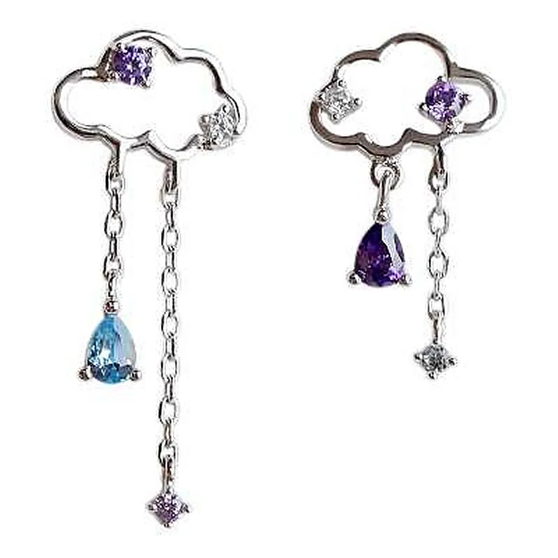 Симпатичные романтические асимметричные серьги тибетское серебро Изящные