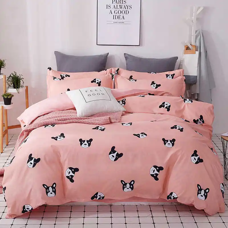 14 ParkShin Cactus Pattern Fresh Style Bedding Set Simple Home Textiles Duvet Cover Set Flat Bed Sheet Quilt Cover Bed Linen Set - Цвет: 14