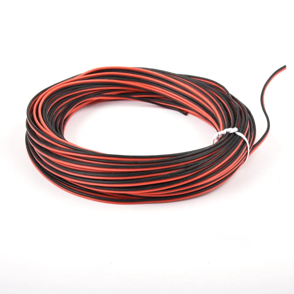 2pin удлинитель 20awg Электрический провод с силиконовой оплеткой черный и красный 2 проводника параллельная линия мягкая гибкая длина для вас на выбор