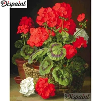 dispaint full squareround drill 5d diy diamond painting red flower embroidery cross stitch 3d home decor a10424