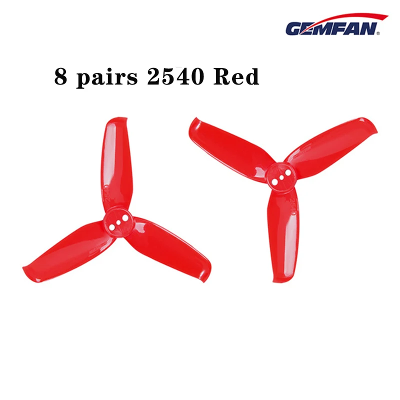 2540 Red 8 пар Gemfan 1219/1220/1635/1635/1940/2040/2540/3028/5043 пропеллер ПК вращение по часовой стрелке и против реквизит для квадролет с дистанционным управлением с видом от первого лица гоночный Бесколлекторный двигатель - Цвет: 2540 Red