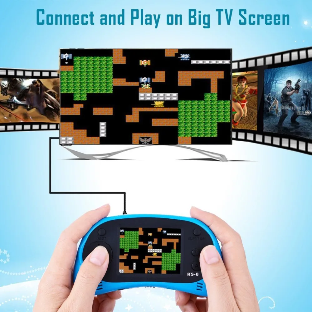 Ручная игровая консоль для детей 260 встроенных классических старых видеоигр 2 5 ЖК