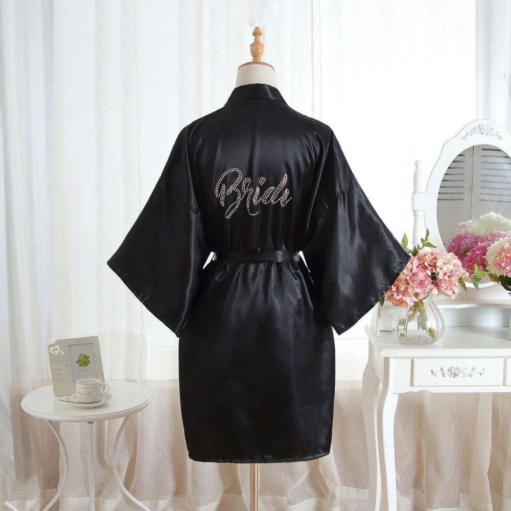Модный Шелковый халат для подружки невесты пикантное женское Короткое атласное
