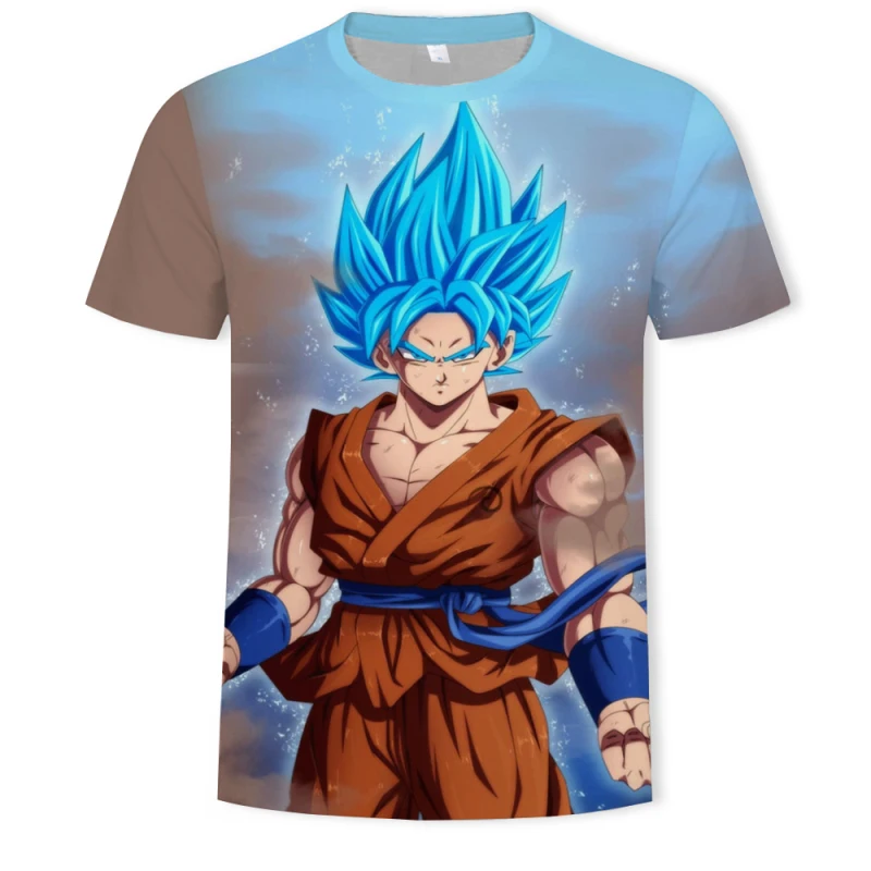 2019 Горячая Dragon Ball Супер Saiyan 3D Футболка Мужская/женская летняя футболка с круглым