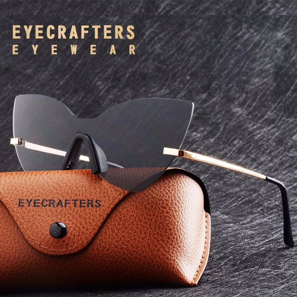 Женские брендовые дизайнерские ретро цельные солнцезащитные очки черные