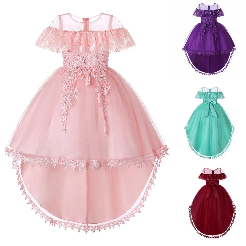 SAGACE Princess Dress Girls Costumes Little Girl Summer Bridesmaid Pageant Lace Ball Gown For Party |