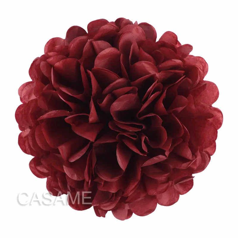 wine red 10 шт. милые украшения babyshower 15 см 6 дюймов папиросная бумага цветы бумажные шарики-Помпоны фонари вечерние украшения Ремесло Свадьба - Цвет: wine red