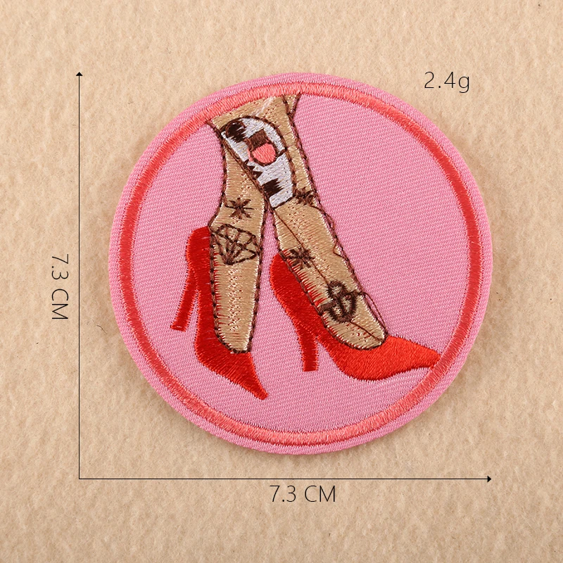 1-PCS-C-27 1 шт., круглые нашивки с вышивкой для футболки, железные нашивки в полоску, Аппликации, одежда с изображением губ, наклейки с черепом, Бейджи для одежды@ C - Цвет: 1-PCS-C-27