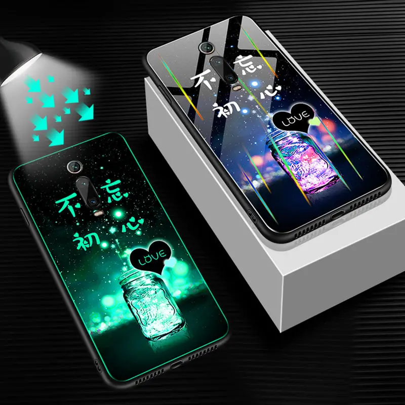 Lu mi nous чехол для телефона для Xiao mi Red mi K20 Pro Чехол светящаяся задняя крышка из закаленного стекла для Xiao mi Red mi K20 Pro mi 9T Pro Чехол
