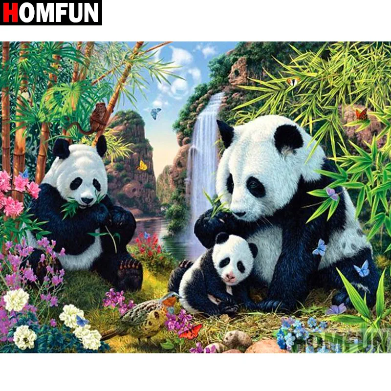 

HOMFUN 3D Diamond Painting "Animal panda" DIY Full Rhinestones Drill Cross-stitch Kits Square Round Diamond Embroidery A19782