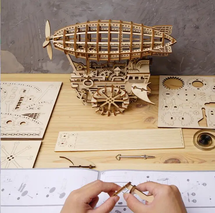 DIY 3D лазерная резка деревянная механическая модель строительные наборы действие