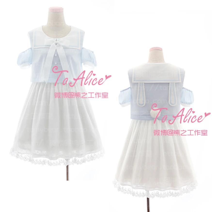 Невероятно милые домашние тапочки с кроличьими ушками матросским воротником