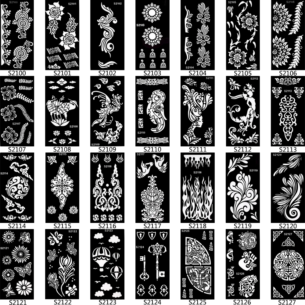 1 шт. полый трафарет для татуировки хной цветок Бабочка пчела боди арт краска