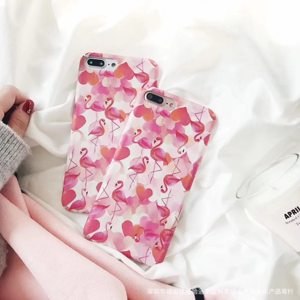 Cuptakes Элитный бренд ярко-розовый Фламинго PC матовый чехол для iPhone X 6 S 7 8 10 Обложка