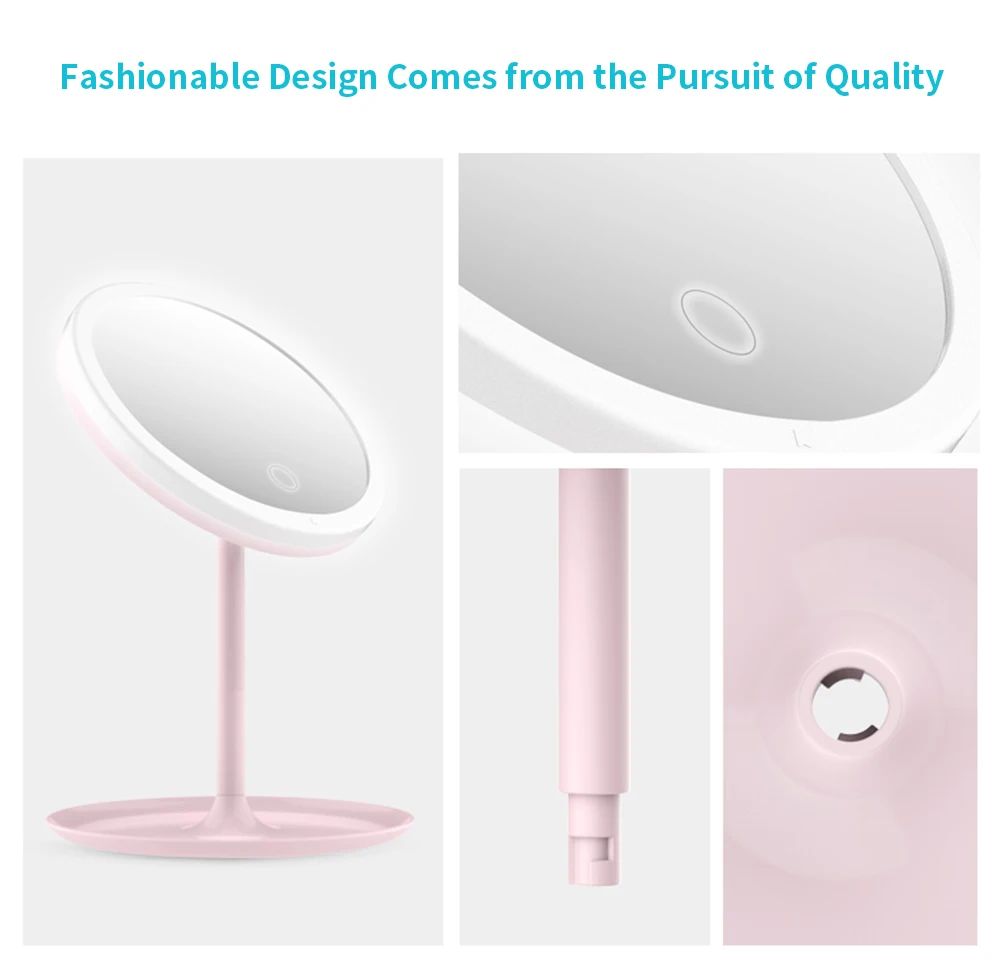 LED Makeup Mirror Rechargeable Brightness Adjustable HD Daylight Mijia Cosmetics | Красота и здоровье