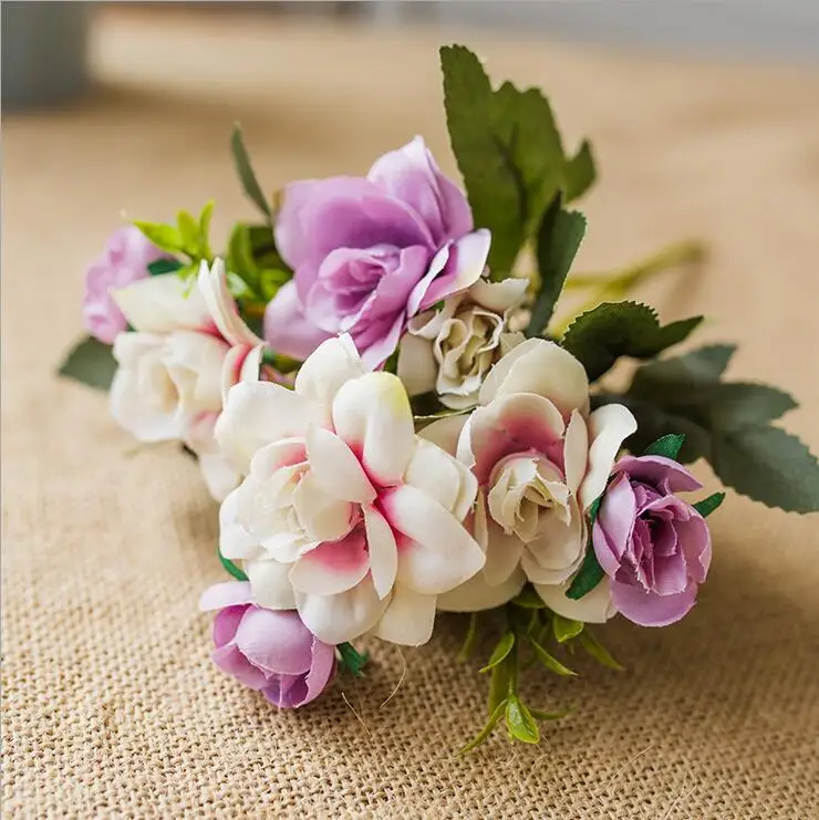 Искусственные цветы 5 веток Нарцисс лилия Шелковый букет для украшения