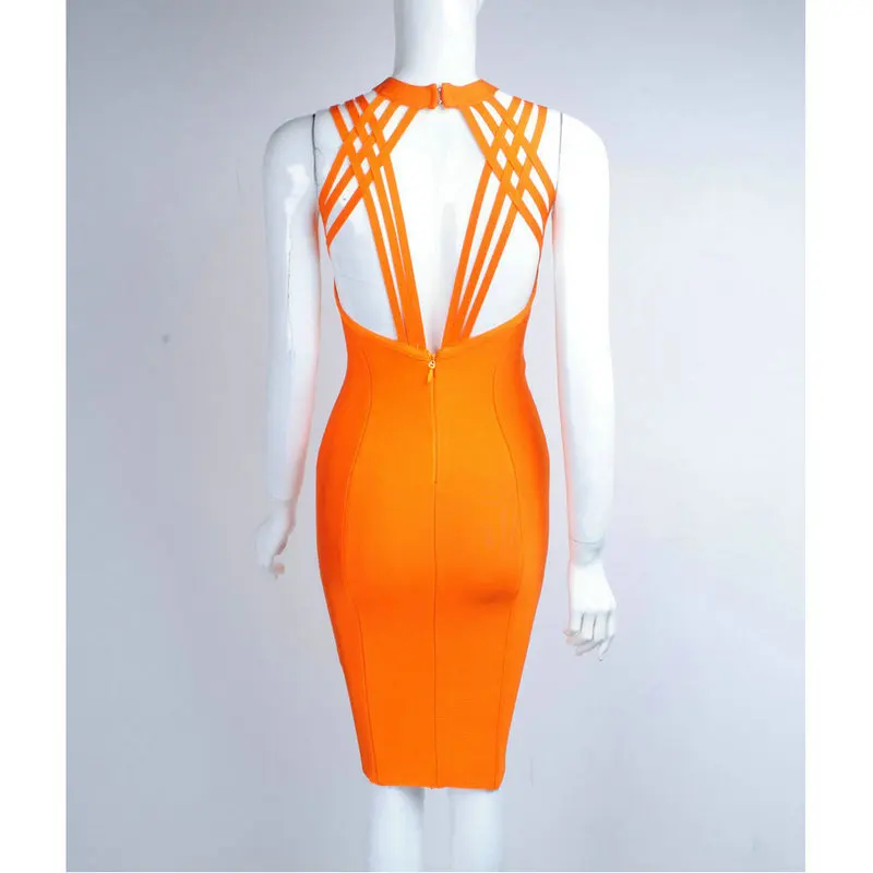 Модное горячее сексуальное платье 2017 новое оранжевое привлекательное