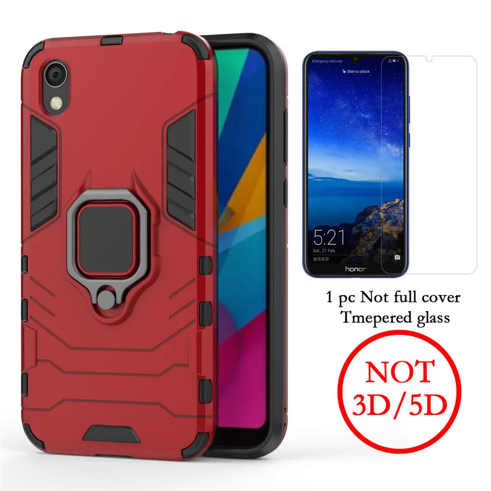 Red and Glass Чехол для huawei Honor 8X, чехол для Honor 8A, чехол для huawei Honor X8, магнитный автомобильный держатель-кольцо для Hono 8S 8A Pro, чехол Honor8X - Цвет: Red and Glass