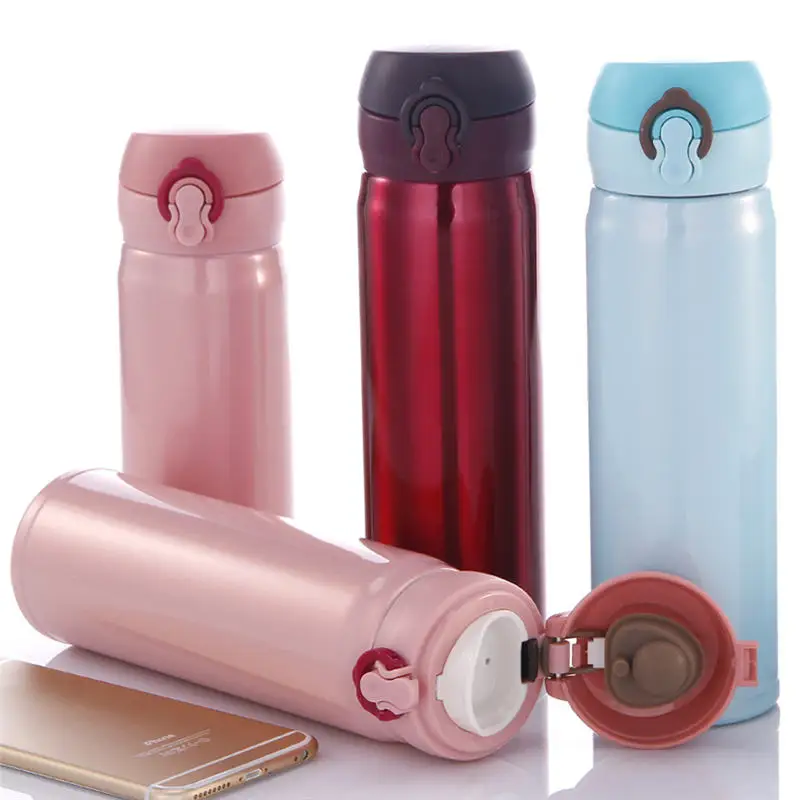 

Stainless Steel 500ML Thermocup Bouncing Cover Bottle Vacuum flask Thermal Mug Travel Thermos Cup For Winter Summer