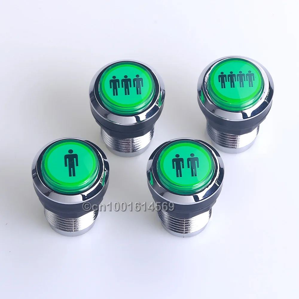 Набор кнопок для игроков Easyget старт аркады детали сделай сам 1P 2P 3P 4P серебристая