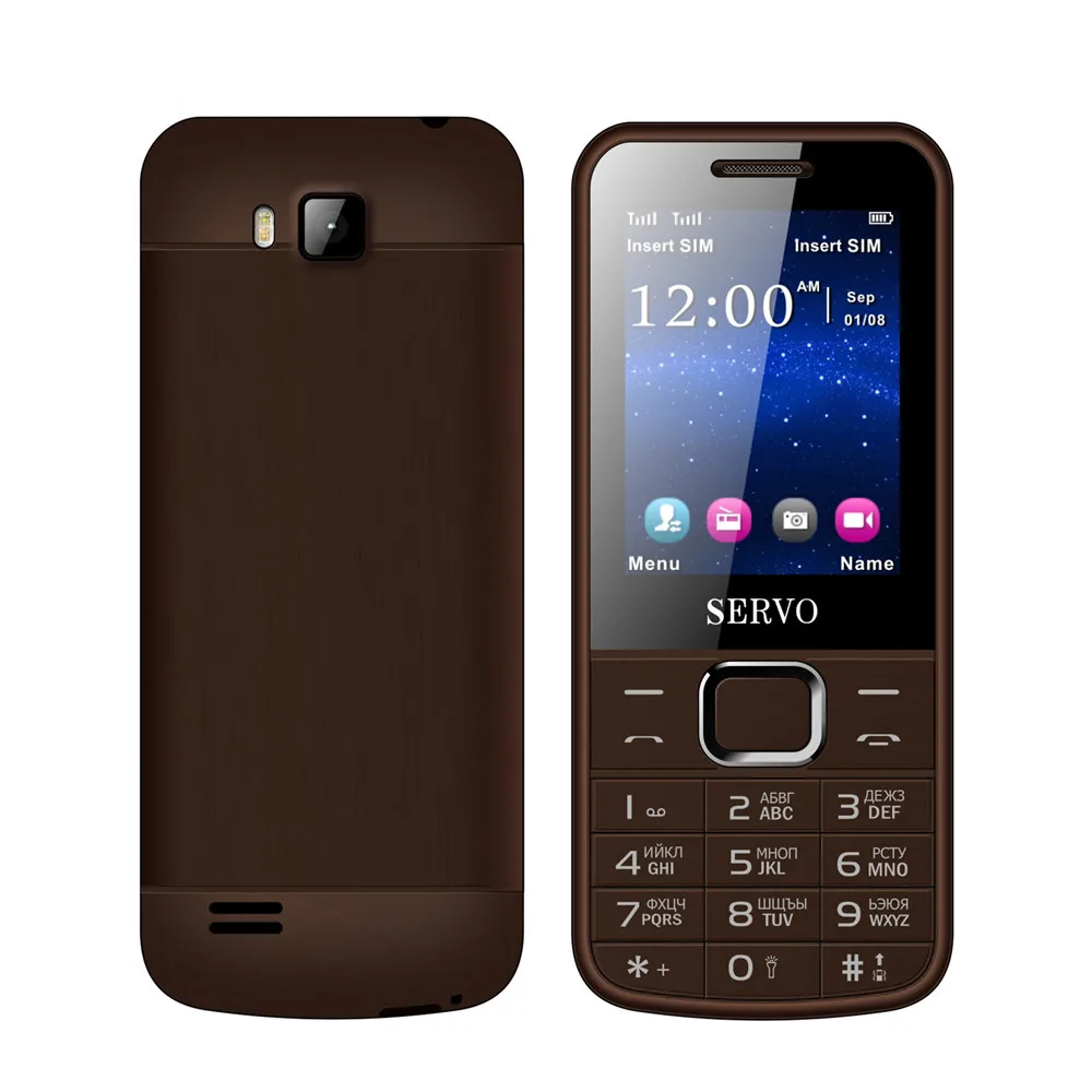 brown SERVO 225 2,4 дюймовый экран мобильные телефоны Spreadtrum6531DA две sim-карты мобильный телефон Bluetooth фонарик MP3 MP4 FM GPRS GSM - Цвет: brown