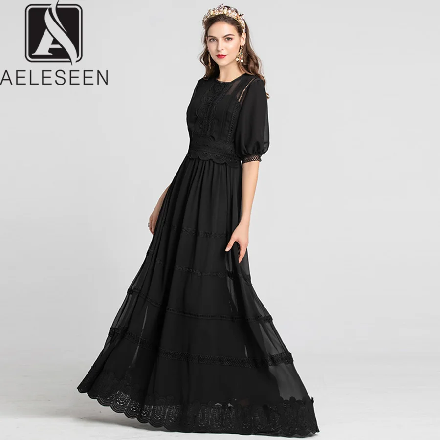 Женское винтажное платье AELESEEN длинное с кружевной вуалью для вечеринок