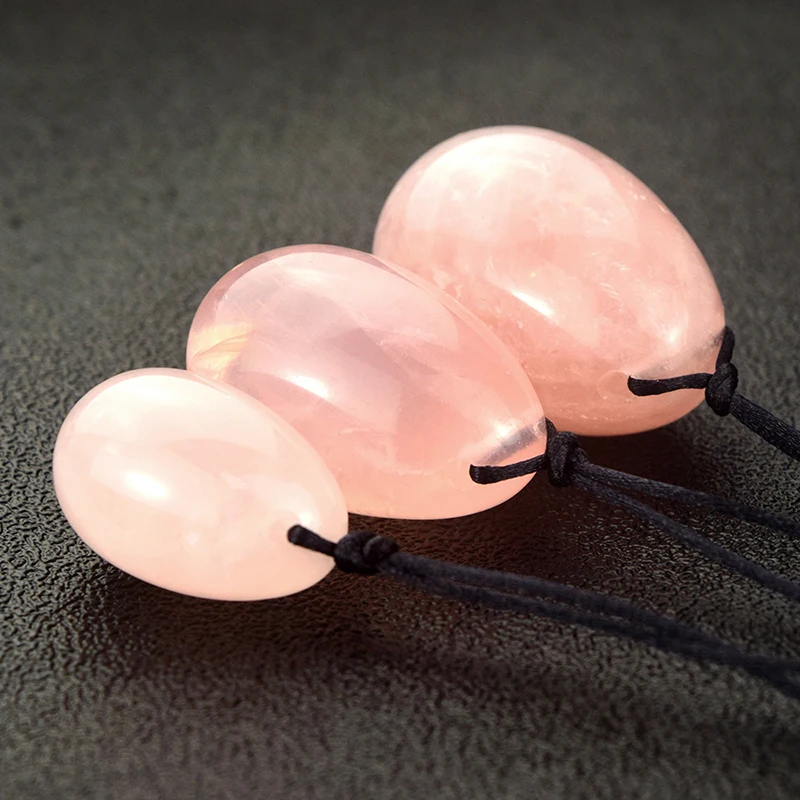 Отверстие 1 комплект натуральные яйца яони из розового кварца натуральный