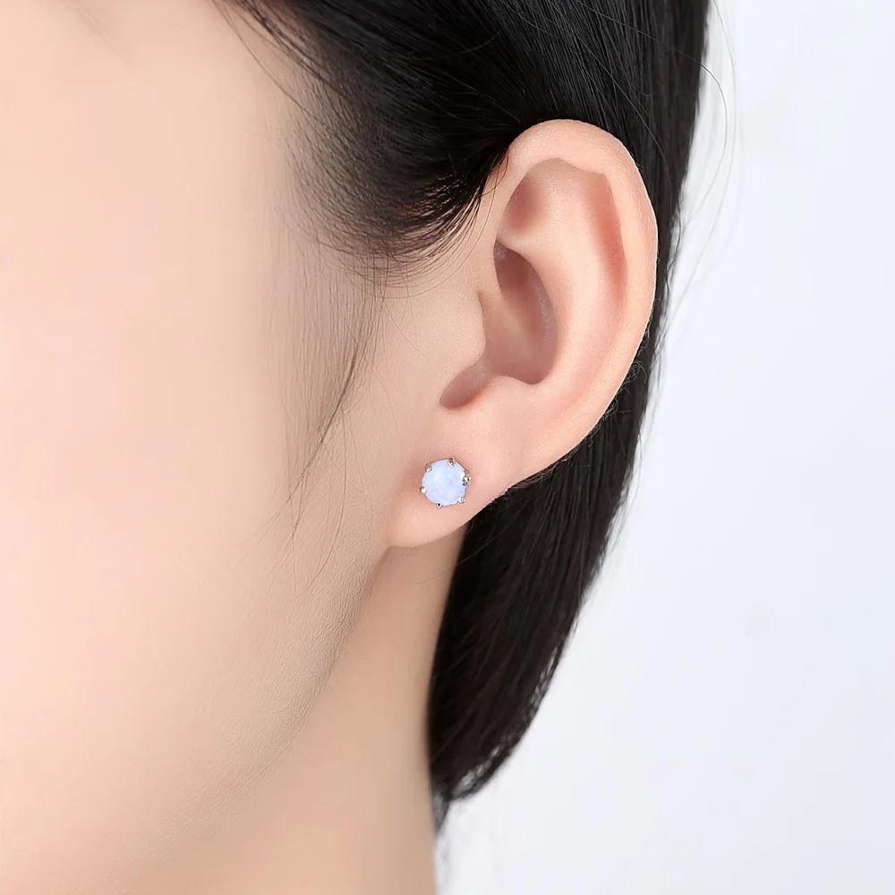 

Hot selling simple special color opal crystal stud earrings necklace set elegant wedding dress costume jewelry sets J35