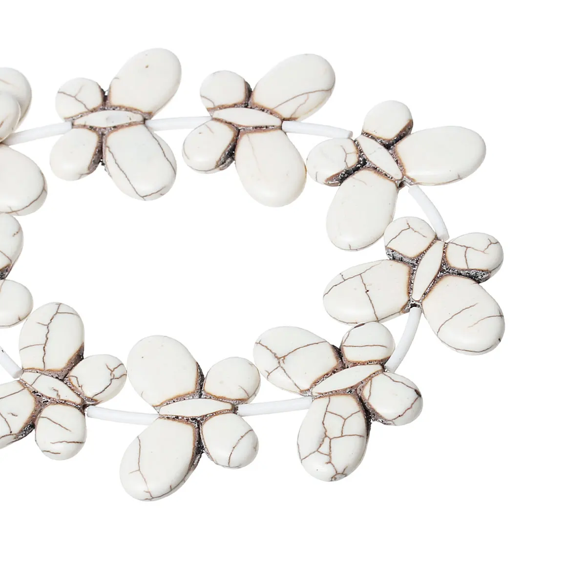 DoreenBeads создан белый бисер Хаулит бабочка слоновая кость около 35x25 мм отверстие: 1 6