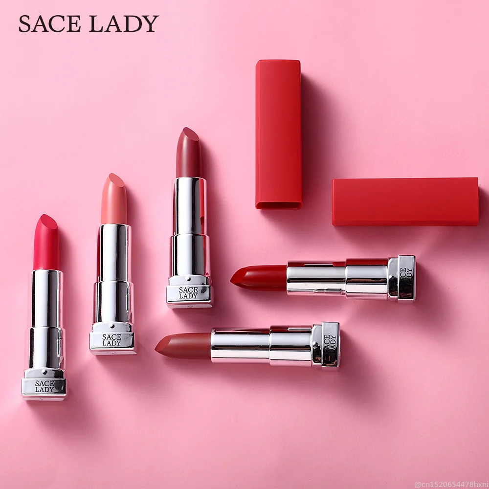 Стойкая матовая губная помада SACE LADY 9 цветов водостойкая пигментированная