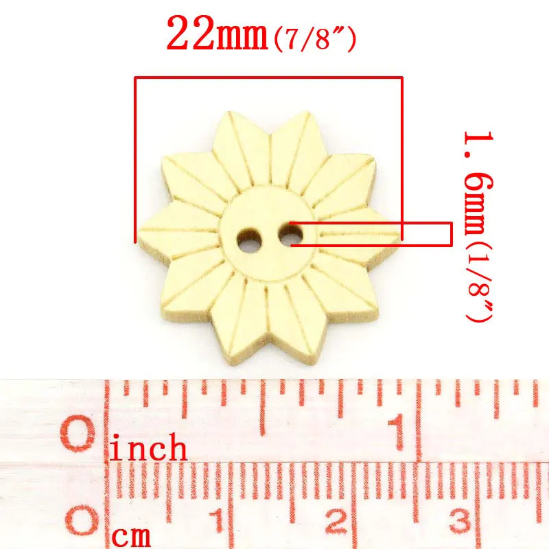 XINAHER Sunflower natural Wooden Buttons Decorative For Sewing Scrapbooking Crafts 50pcs 22x21mm | Дом и сад