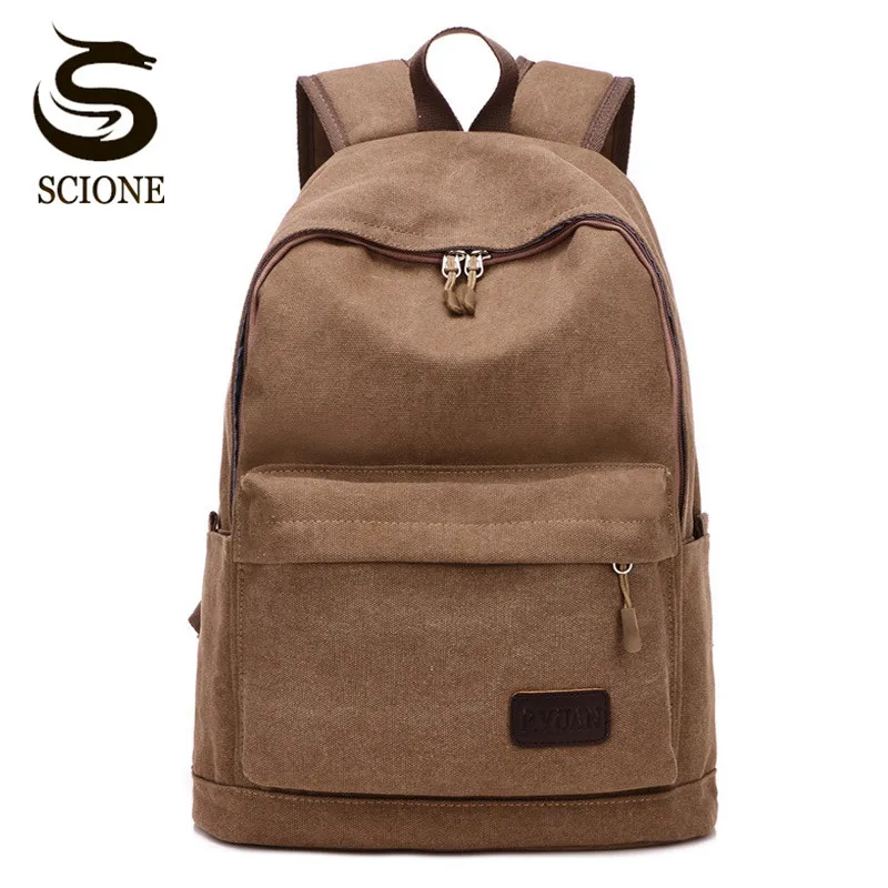 

Scione Retro Canvas Backpack Teenagers School Backpack Men Laptop Bags Mochila Women Travel Shoulder Rucksack Unisex Back Packs