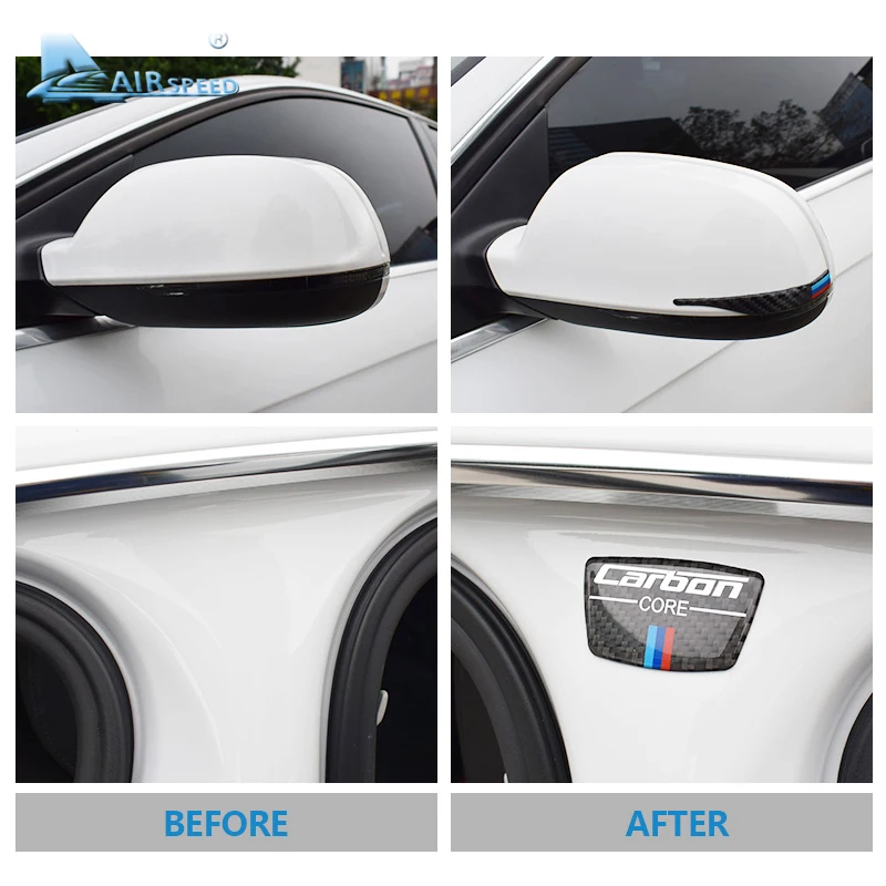 Airspeed Carbon Fiber Rearview Mirror Stickers Anti-collision B-pillar for BMW X1 X3 X5 X6 F30 E90 E92 F10 F18 F11 F07 GT Z4 F15 |