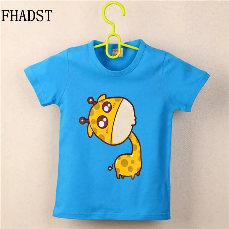 FHADST/Летняя Модная Голубая крутая футболка для маленьких мальчиков 0-2 лет