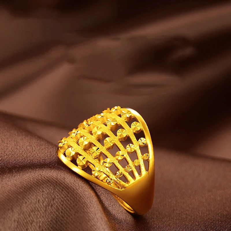 Кольцо из чистого золота SFE 24K Настоящее Золотое кольцо AU 999 элегантное блестящее
