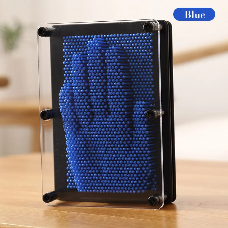 Синий Pin Art 3D Скульптура Игла DIY сменная резьба по дереву настольная детская игрушка декоративные украшения комнаты аксессуары для дома SM - Цвет: Синий