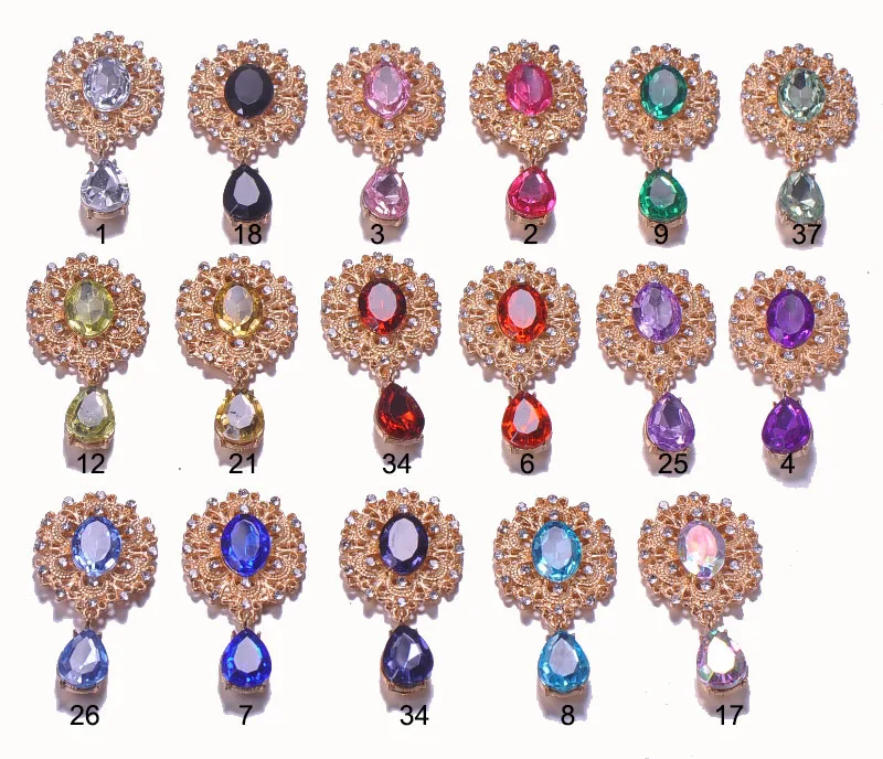(L0669) 20pcs/lot metal rhinestone button 25mmx45mm silver or light gold plating flat back many colors for choose | Дом и сад