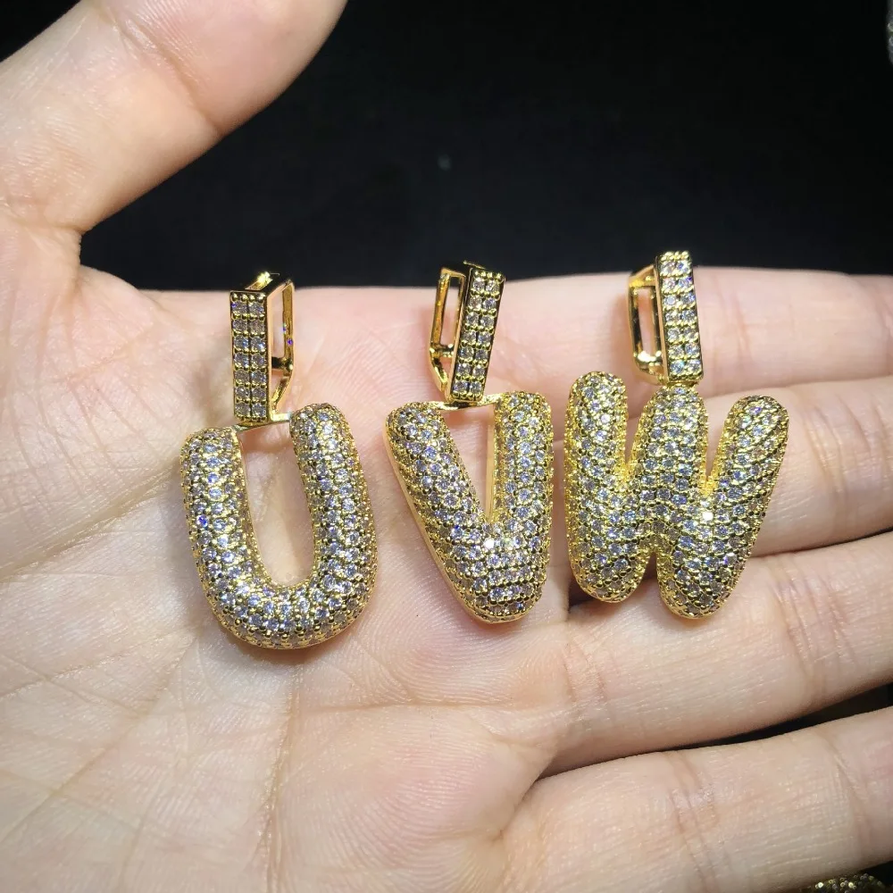 2018 хип-хоп iced out bling AAA циркон кулон из букв ожерелья моды новое ожерелье Для