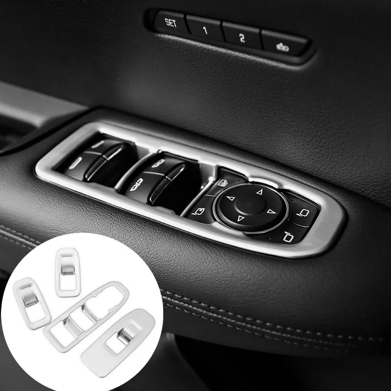 

For Cadillac XT5 ABS Inner Door Armrest Window Switch Cover Trim 2016 2017 4pcs Car Accessories Interior Car Decor Car Trim
