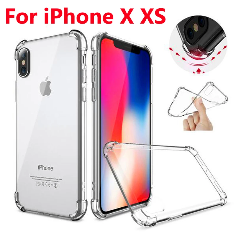 Чехол для iPhone XS X кристально прозрачный тонкий защитный устойчивый к царапинам