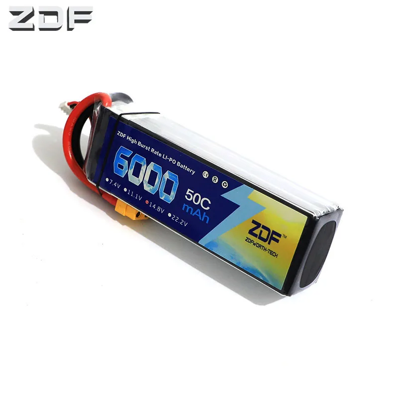 

ZDF Lipo Battery 4S 14.8V 6000mAh 50C Max 100C for RC Drone FPV UAV Helicopter Quadcopter Li-ion Batteria Akku