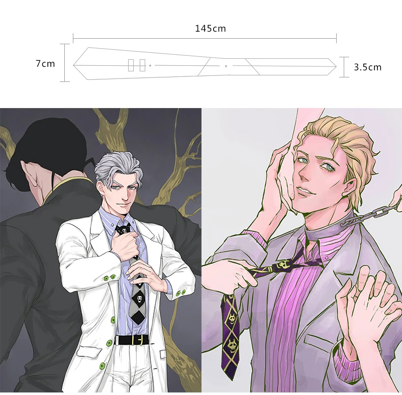 Японский аниме JoJo Необычные Приключения галстук для косплея убийца королева небеса дверь Кира Yoshikage реквизит череп жаккардовый шейный галстук
