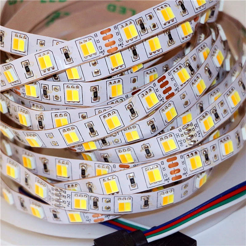 5 м SMD 5050 двойная белая светодиодная лента 12 В 60 светодиодов/м IP20/IP65