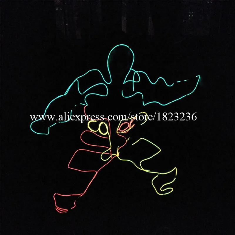 

Super Bright Colorful EL Wire Clothes Luminous Ballroom Costumes Suit Dance Wear For Stage DJ Bar Party Show