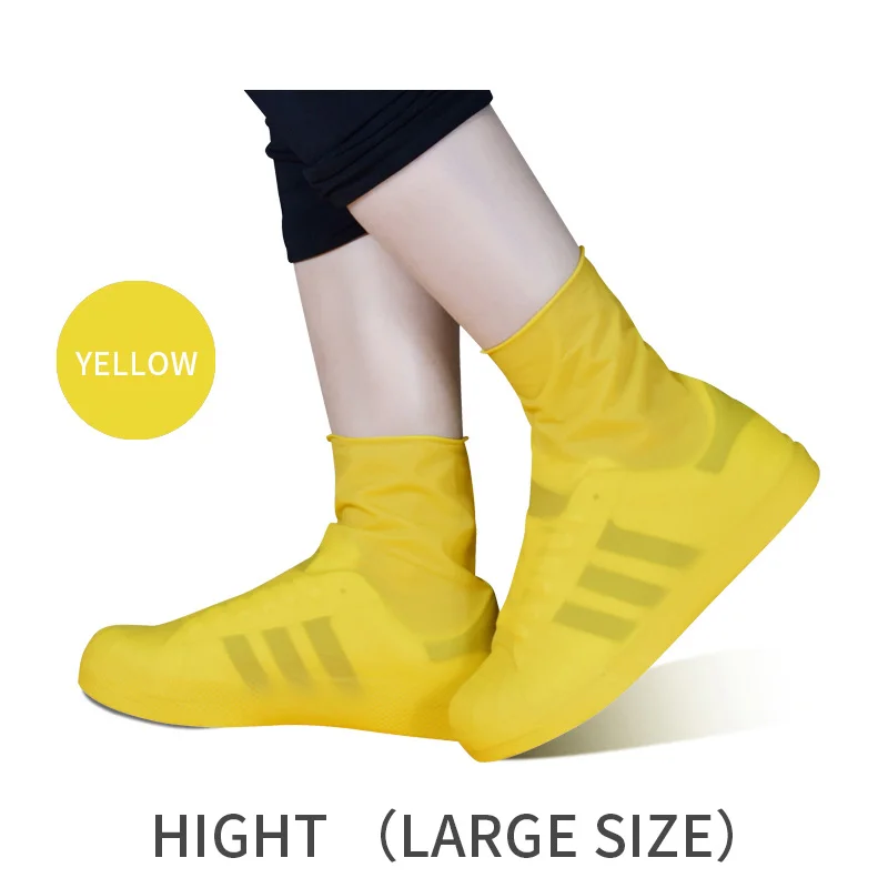 Yellow-Low-L GUANYAO пылезащитные Чехлы для обуви многоразовые латексные водонепроницаемые непромокаемые чехлы для обуви противоскользящие резиновые дождевые сапоги галоши дождевые Чехлы обувь - Цвет: Yellow-Low-L
