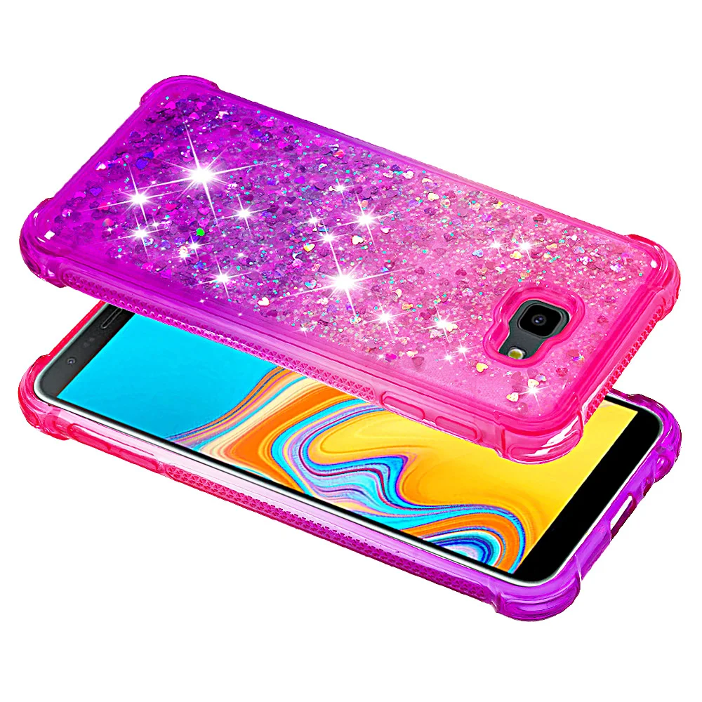 Чехол-бампер для Samsung Galaxy J4 + Plus блестящий динамический жидкий милый мягкий чехол