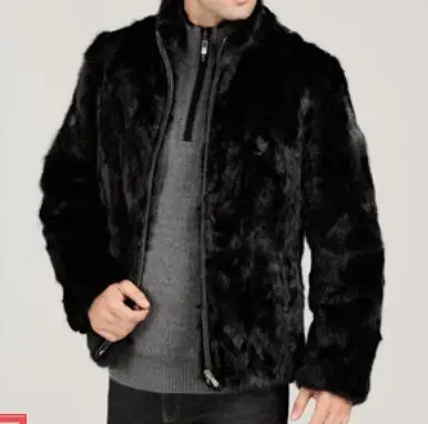 

S-6XL HOT Spring Men's New Fashion Faux fur coat Korean coat large size