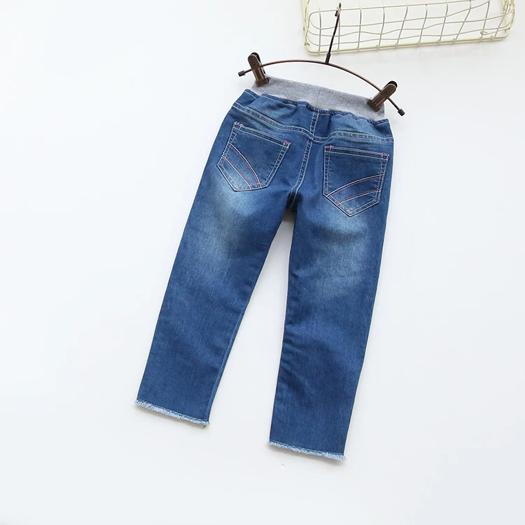 Новое поступление повседневные джинсы для маленьких девочек с цветочной