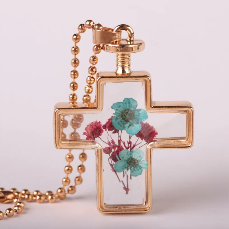 Натуральный настоящий декоративный кулон с высушенным цветком ожерелье