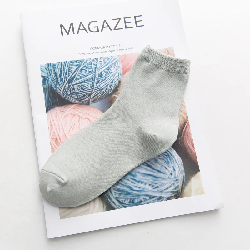 Dusty blue HSS Сладкий красочный Женские носки женский Цвет конфет Хлопковые носки для экипажа Девушки дамы сплошной цвет Случайные носки Симпатичные девушки носок Зимние носки - Цвет: Dusty blue